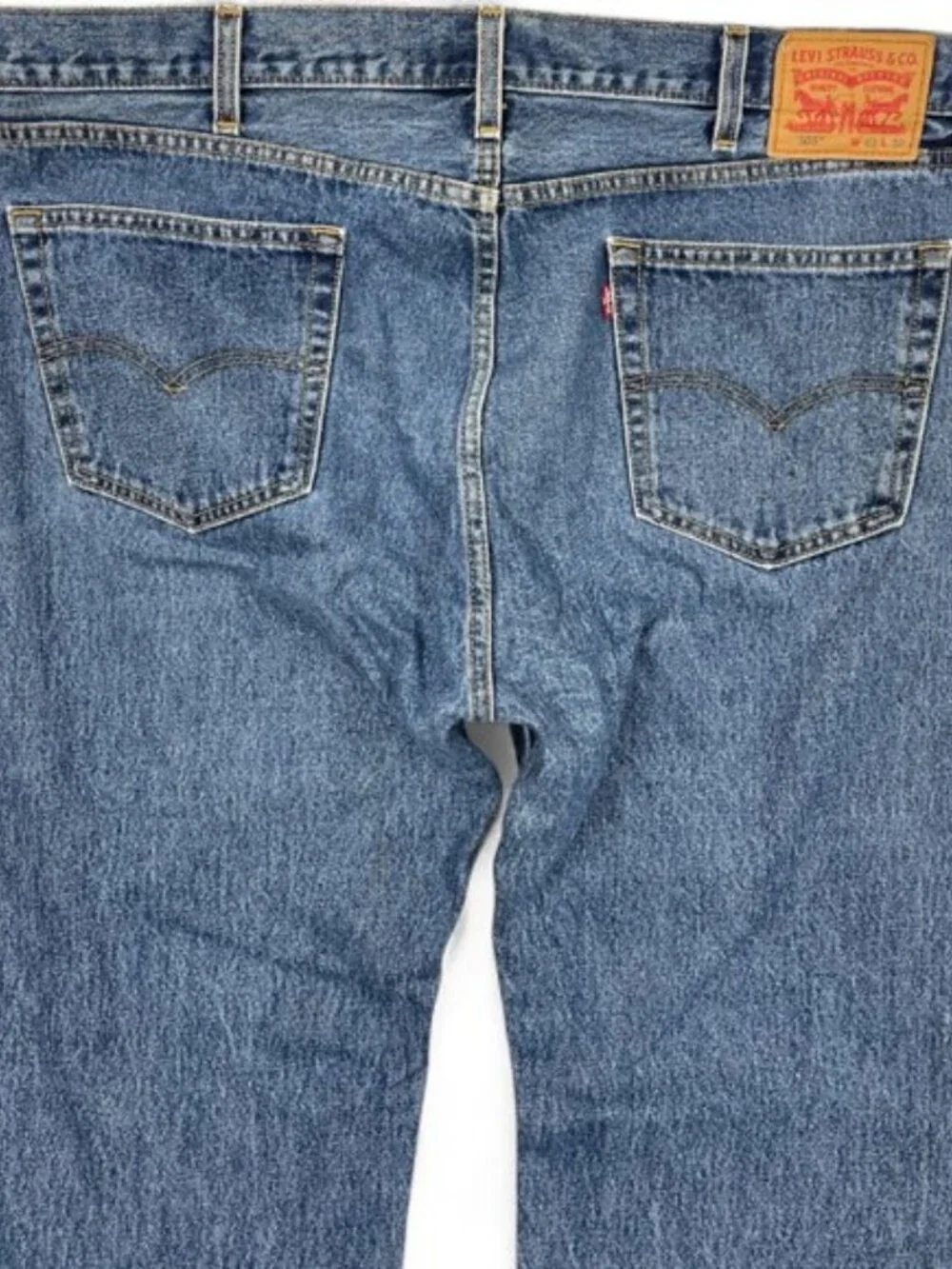 Levi's 505 Blue Regular Straight Leg Denim Jeans Men's 42x30